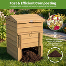 Solid Wood Compost Bin with Lockable Sliding Door and Flip by LJGDeals