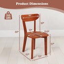 Solid Wood Dining Chair Set of 2 with Curved Backrest and Rubber Wood Frame-Espresso by LJGDeals