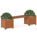Solid Wood Flower Box Mini Outdoor Planter Boxes with Bench by LJGDeals