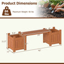 Solid Wood Flower Box Mini Outdoor Planter Boxes with Bench by LJGDeals