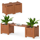 Solid Wood Flower Box Mini Outdoor Planter Boxes with Bench by LJGDeals