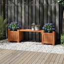 Solid Wood Flower Box Mini Outdoor Planter Boxes with Bench by LJGDeals