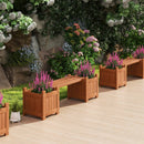 Solid Wood Flower Box Mini Outdoor Planter Boxes with Bench by LJGDeals