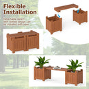 Solid Wood Flower Box Mini Outdoor Planter Boxes with Bench by LJGDeals