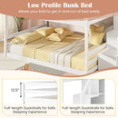 Solid Wood Full Over Full Low Bunk Bed with Storage Stairs by LJGDeals