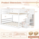 Solid Wood Full Over Full Low Bunk Bed with Storage Stairs by LJGDeals