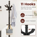 Solid Wood Hall Tree with 11 Hooks and 3 Height Options for Entryway by LJGDeals