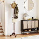 Solid Wood Hall Tree with 11 Hooks and 3 Height Options for Entryway