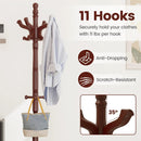 Solid Wood Hall Tree with 11 Hooks and 3 Height Options for Entryway by LJGDeals