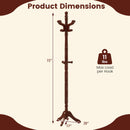 Solid Wood Hall Tree with 11 Hooks and 3 Height Options for Entryway