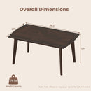 Solid Wood Modern Coffee Table with Tapered Legs by LJGDeals