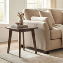 Solid Wood Side Table Square End Table with Thickened Top and Curved Edge by LJGDeals