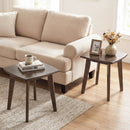 Solid Wood Side Table Square End Table with Thickened Top and Curved Edge by LJGDeals