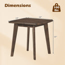 Solid Wood Side Table Square End Table with Thickened Top and Curved Edge by DirectDeals