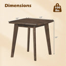 Solid Wood Side Table Square End Table with Thickened Top and Curved Edge by LJGDeals