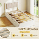 Solid Wood Structure Bed Frame with 2 Drawers Upholstered Headboard-Twin Size by LJGDeals