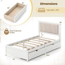 Solid Wood Structure Bed Frame with 2 Drawers Upholstered Headboard-Twin Size by LJGDeals