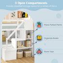 Solid Wood Twin Over Full Low Bunk Bed with Storage Stairs by LJGDeals