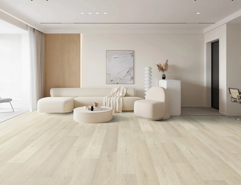 Sophisticate Beige Micro Bevel Matte 9.25"x60" Waterproof Laminate Flooring 12mm - Linea