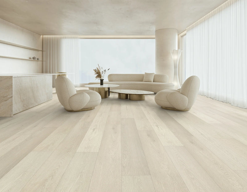 Sophisticate Beige Micro Bevel Matte 9.25"x60" Waterproof Laminate Flooring 12mm - Linea