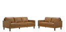 Soria Saddle Brown Top-Grain Leather Loveseat by Ornate Furniture