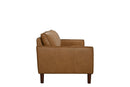 Soria Saddle Brown Top-Grain Leather Loveseat by Ornate Furniture