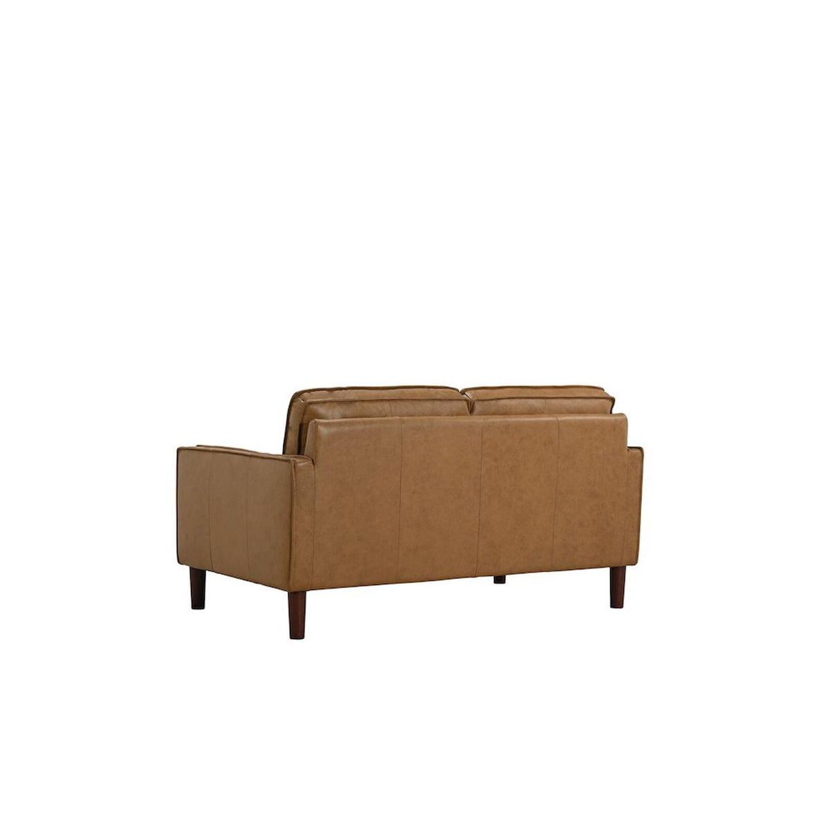 Soria Saddle Brown Top-Grain Leather Loveseat, photo 4 of 6