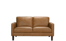 Soria Saddle Brown Top-Grain Leather Loveseat by Ornate Furniture