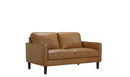 Soria Saddle Brown Top-Grain Leather Loveseat by Ornate Furniture