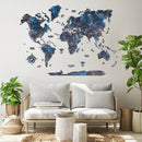 3D Wooden World Map Space