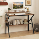 Space Saving Computer Desk with Monitor Stand and Extra Storage Shelf for Work Study by LJGDeals