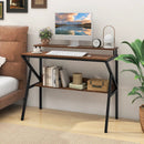 Space Saving Computer Desk with Monitor Stand and Extra Storage Shelf for Work Study by LJGDeals