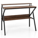 Space Saving Computer Desk with Monitor Stand and Extra Storage Shelf for Work Study by LJGDeals