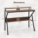 Space Saving Computer Desk with Monitor Stand and Extra Storage Shelf for Work Study by LJGDeals