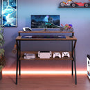Space Saving Computer Desk with Monitor Stand and Extra Storage Shelf for Work Study by LJGDeals