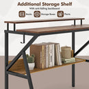 Space Saving Computer Desk with Monitor Stand and Extra Storage Shelf for Work Study by LJGDeals