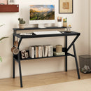 Space Saving Computer Desk with Monitor Stand and Extra Storage Shelf for Work Study by LJGDeals