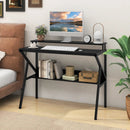 Space Saving Computer Desk with Monitor Stand and Extra Storage Shelf for Work Study by LJGDeals