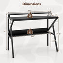 Space Saving Computer Desk with Monitor Stand and Extra Storage Shelf for Work Study by LJGDeals