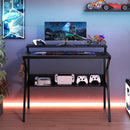 Space Saving Computer Desk with Monitor Stand and Extra Storage Shelf for Work Study by LJGDeals