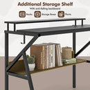 Space Saving Computer Desk with Monitor Stand and Extra Storage Shelf for Work Study by LJGDeals