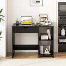 Space Saving Computer Desk with Hidden Compartment and Open Storage Shelves-Black by LJGDeals