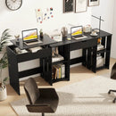 Space Saving Computer Desk with Hidden Compartment and Open Storage Shelves-Black by LJGDeals