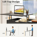 Space Saving Computer Desk with Hidden Compartment and Open Storage Shelves-Black by LJGDeals