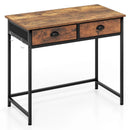 Space Saving Home Office Desk with 2 Fabric Drawers and 4 Hanging Hooks by LJGDeals
