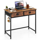 Space Saving Home Office Desk with 2 Fabric Drawers and 4 Hanging Hooks by LJGDeals