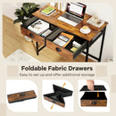 Space Saving Home Office Desk with 2 Fabric Drawers and 4 Hanging Hooks by LJGDeals