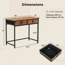 Space Saving Home Office Desk with 2 Fabric Drawers and 4 Hanging Hooks by LJGDeals