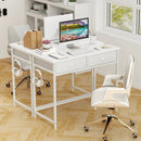 Space Saving Home Office Desk with 2 Fabric Drawers and 4 Hanging Hooks by LJGDeals