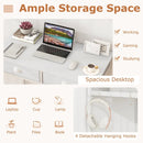 Space Saving Home Office Desk with 2 Fabric Drawers and 4 Hanging Hooks by LJGDeals